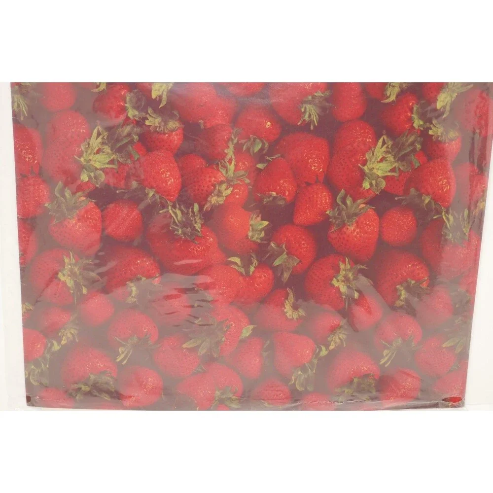 Artfaire Vintage Strawberry Gift Wrap Red Fruit Strawberries Flat Wrapping Paper